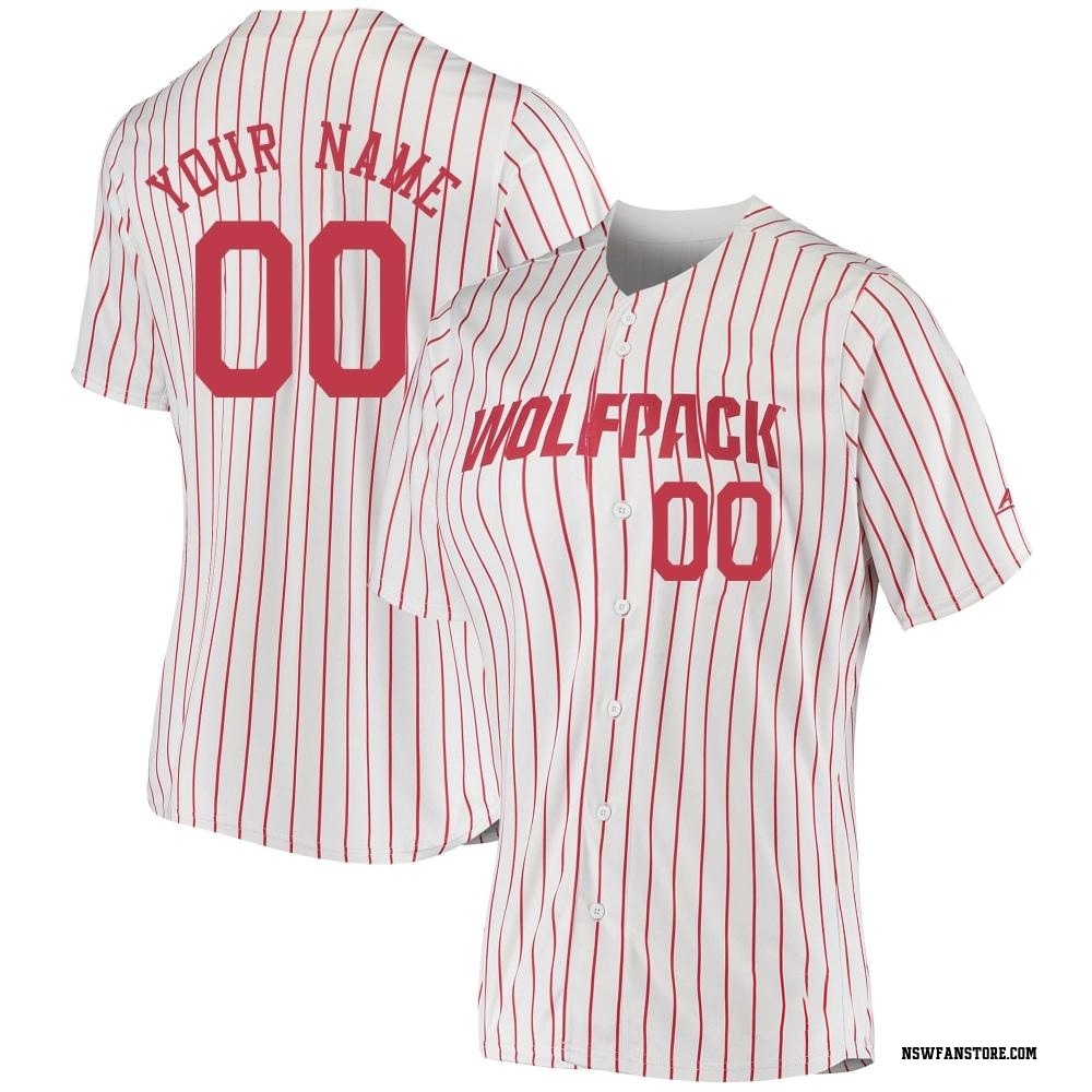 Custom Logo Name Number White Pinstripe Baseball Jersey