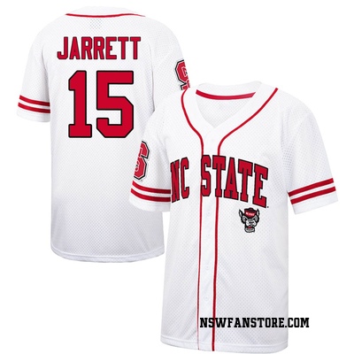 NCAA Baseball Jersey NC State Wolfpack 15 J.T. Jarrett White College