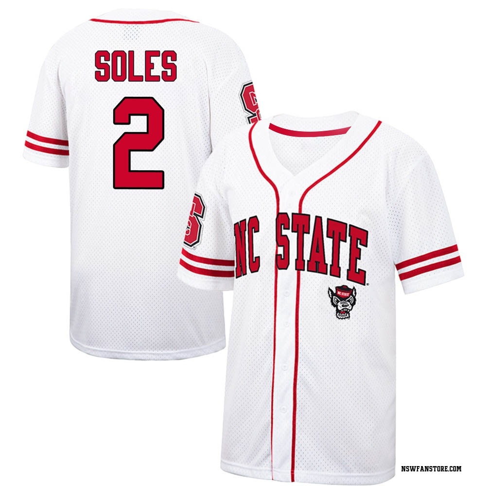 Youth Noah Soles NC State Wolfpack Replica Baseball Jersey - White